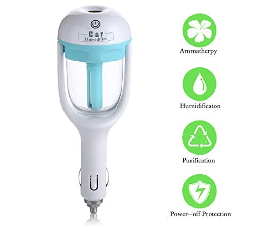 NANELER Car Humidifier Diffuser Portable Mini Aromatherapy Essential Oil Purifier Air Freshener Blue
