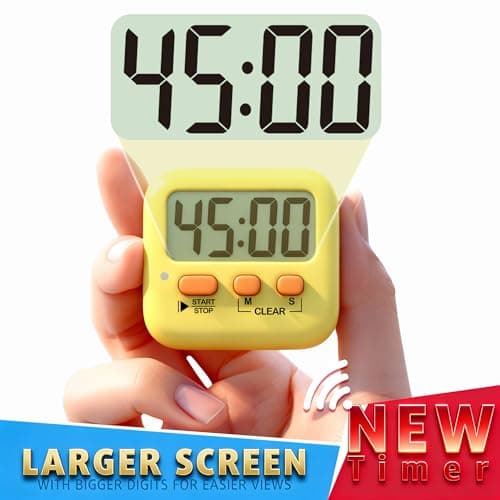 Antonki 2 Pack Digital Timer for Kids, Magnetic Countdown Kitchen Timers for Cooking, Egg, Classroom, Teacher, Exercise, Study, Oven - Battery Included