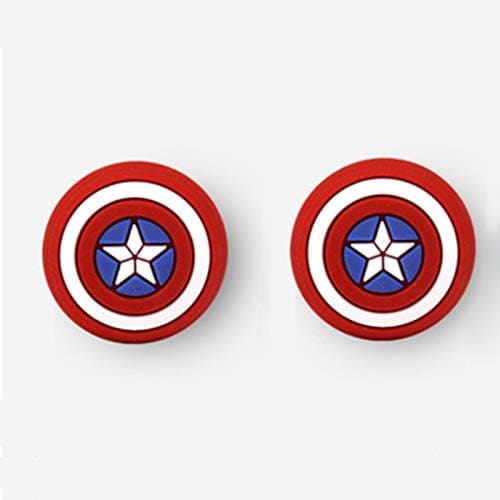 Silicone Analog Controller Grips Cap Thumb Stick Joystick Cover for PS4 PS3 Xbox 360 Xbox One Nitntend Switch Pro Wii u Controller Game Accessories (Captain America)