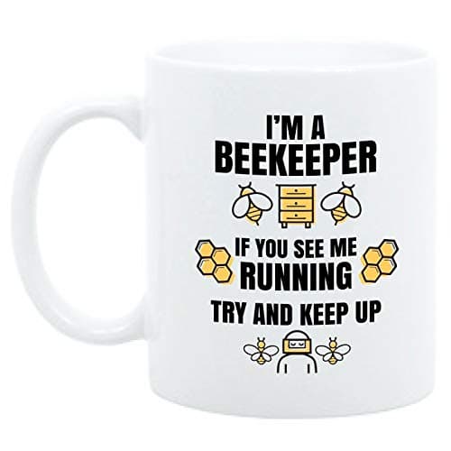 Moonwake Designs - 11oz Beekeeper Coffee Mug, Funny Gift for Beekeeper, I'm A Beekeeper Mug, Honey Bee Coffee Cup, Birthday Gift for Beekeeper, Save The Bees, Bee Gift