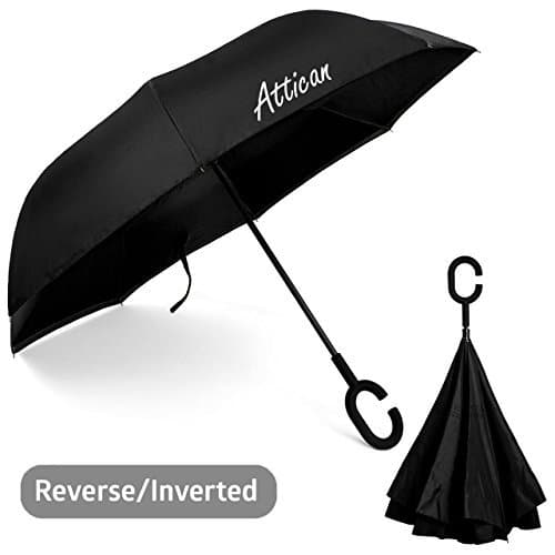 Attican Reverse Umbrella, Double Layer Inverted Open