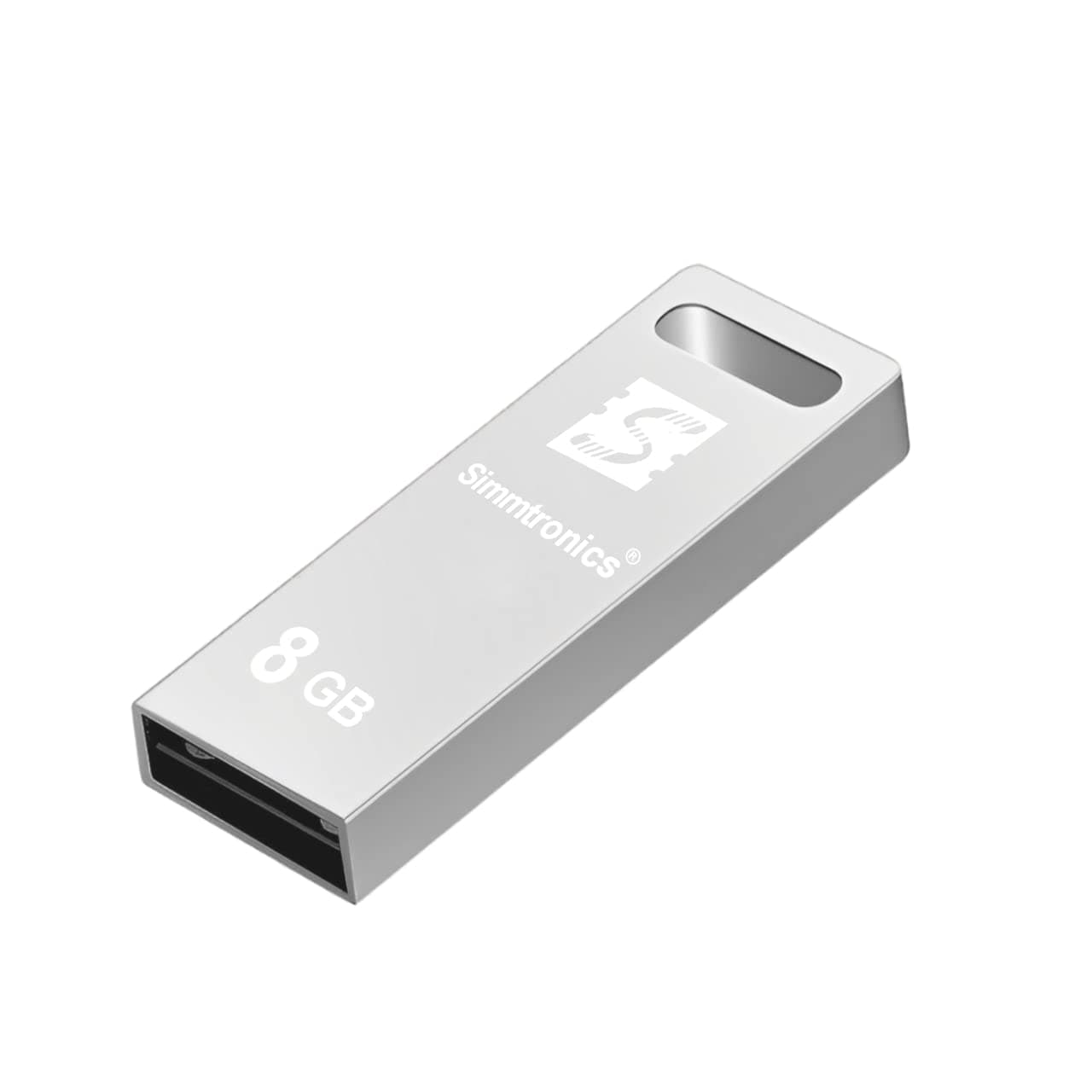 Simmtronics 8 GB Flash Drive USB 2.0 Pendrive Metal Body for Laptop and Computer…