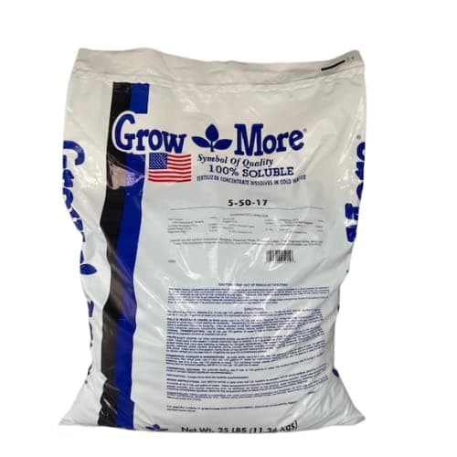 Grow More 5-50-17 Fertilizer Concentrate Dissolves in Cold Water- 25LB