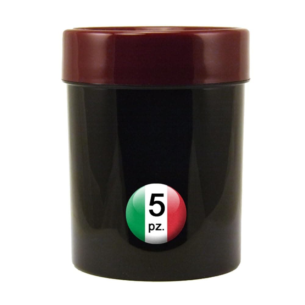 Spittoon en plastique – Set n ° 5 pièces – Mod. Cone 10 black & Bordeaux – Capacité 1.0 Lt. – Couleur Noir & Bordeaux – by DVM