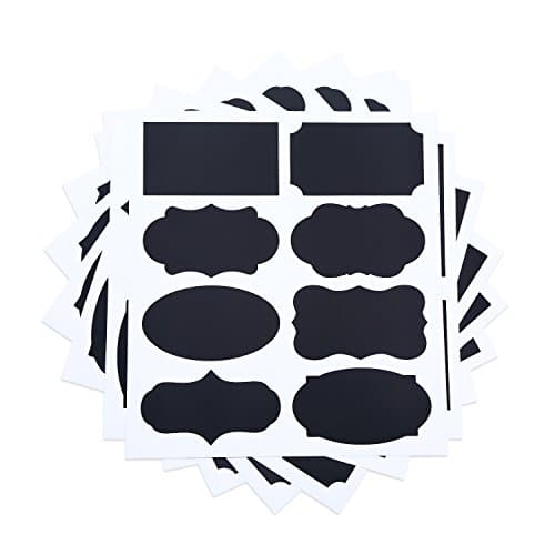 Chalkboard Labels,Maan 8 Designs 64 Pack 2 X 3.5 Inch Adhesive Stickers for Jars and Organizing,Labeling,Gift Tags
