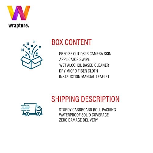 WRAPTURE. Premium DSLR Camera Scratchproof Protective Skin for Nikon D7500 - No Residue Removal, Bubble Free, Scratch Resistant, Stretchable, HD Quality Printed - HDCS-Nikon-D7500 (Design 06)