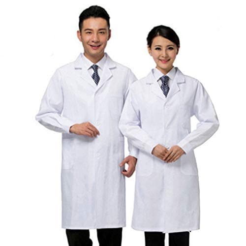 White Unisex 40 Inch Professional Long Coat