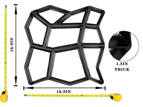 VanSmaGo Plastic Stone Mold, Vinus Pathmate Stone Mold Paving Pavement Concrete Mould Stepping Stone Paver Walk Way,Multicolor, 22.9 x 7.6 x 42.9 Centimeters