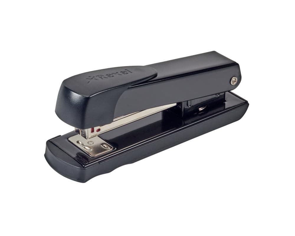 Rexel Meteor Half Strip Stapler, 20 Sheet Capacity, Uses 24/6 and 26/6 Staples, Metal Body, Black, 2100019