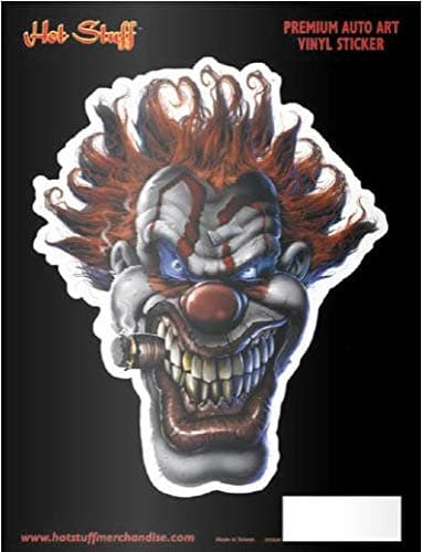 HOT STUFF MERCHANDISE Evil Clown Stephen King IT Vinyl AUTO Sticker
