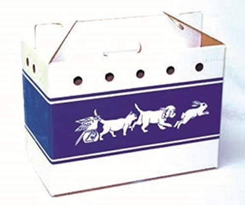 PACKAGING CONTROL Cardboard Pet Tote, Blue/White, 9.8" x 6" x7"