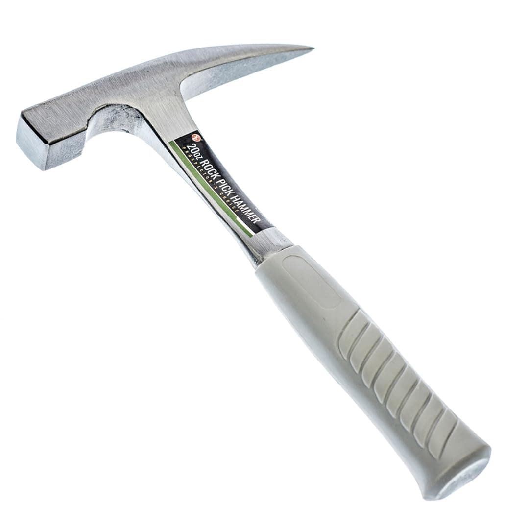 Solid Single Piece Drop Forged Rock Pick Hammer with Tip, 22 OZ.