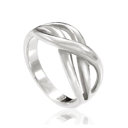 Chuvora 925 Sterling Silver Double Infinity Together Forever Ring - Nickel Free