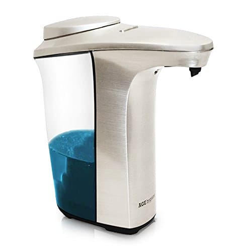 New AGE Hygiene 17 Oz Brushed Nickel Automatic Touchless Soap Dispenser For Hand Soap, Sanitizer, Liquid Dish Soap – Ideal For Bathroom, Kitchen Sink, Office Settings and More!
