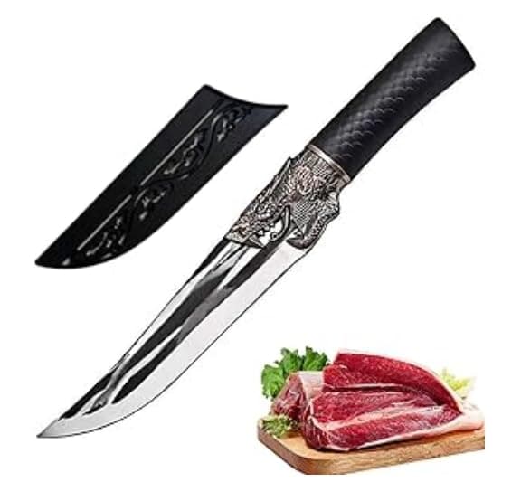 6 inch Boning Knife Hand Forged Chef Knives Sharp Butcher Knife High Carbon 7Cr17Mov Fillet Knife Viking knife, 2023 Gift for Women and Men, Kitchen Outdoor Camping