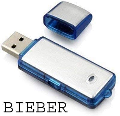 BIEBER Spy 4GB USB Voice Recorder Flash Drive, Memory Stick Thumb Drive Dictaphone Pendrive Compatible with Windows, Mac