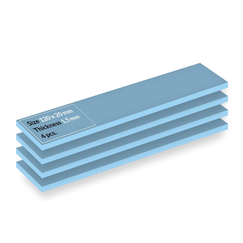 TP-3: Premium Performance Thermal Pad, 120 x 20 x 1.5 mm (Stackable to 2.0 mm Without Performance Loss), 4 Pieces - High Performance, Particularly Soft, Ideal Gap Filler, Bridging Gaps