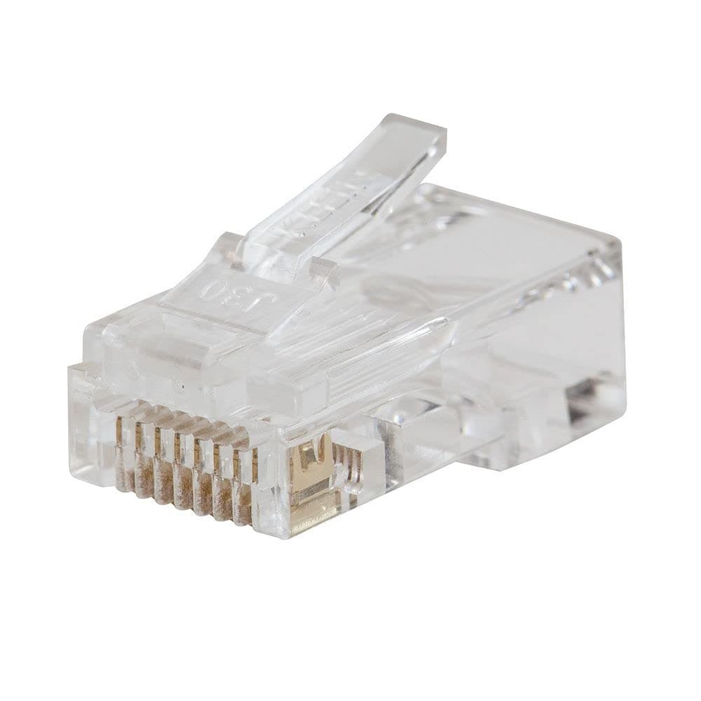 VDV826-703 Pass-Thru Modular Data Plug, RJ45 CAT6, Gold Plated, Pass Through Connectors 50-Pack