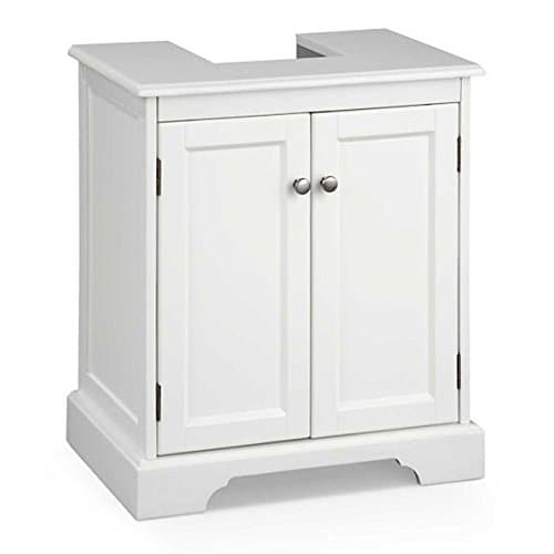 Bathroom Pedestal Sink Storage Cabinet - White