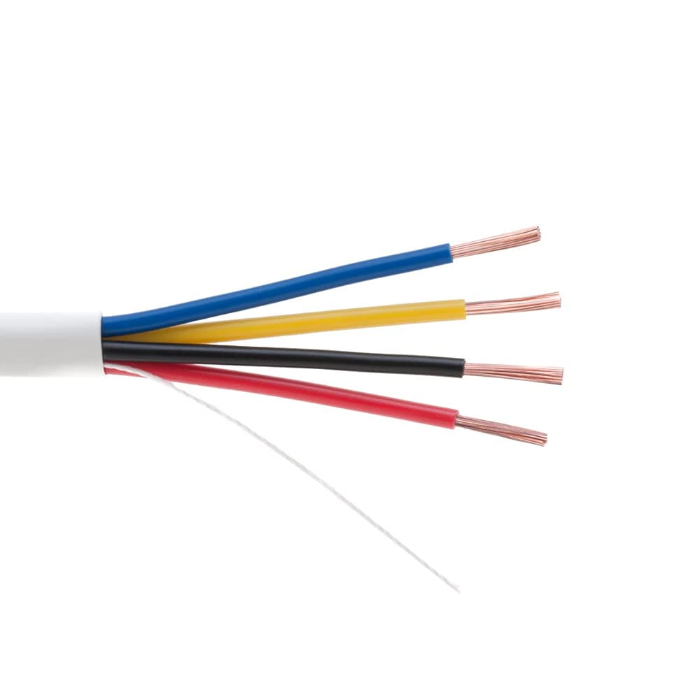 Cables Direct Online Fire Station/Security Alarm 18/4 500ft Braided Security Cord, 22/4, Stranded, 500ft, White