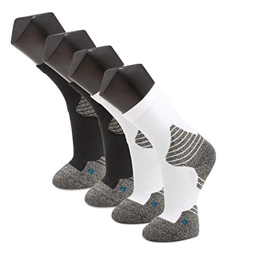 Mens Athletic Copper Socks (4 Pack) Running Crew Socks with Gift Box