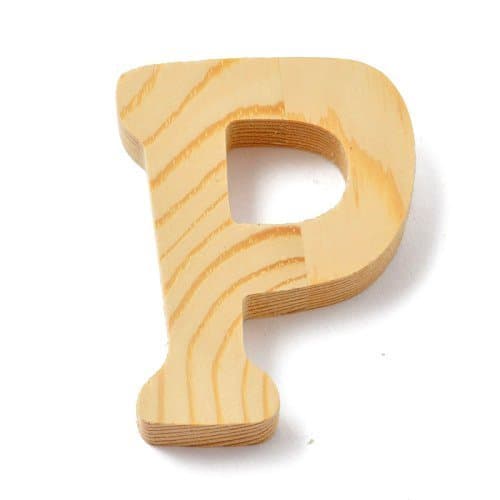 TEXTIMO 'Wooden Letter"P (Natural//8 cm)
