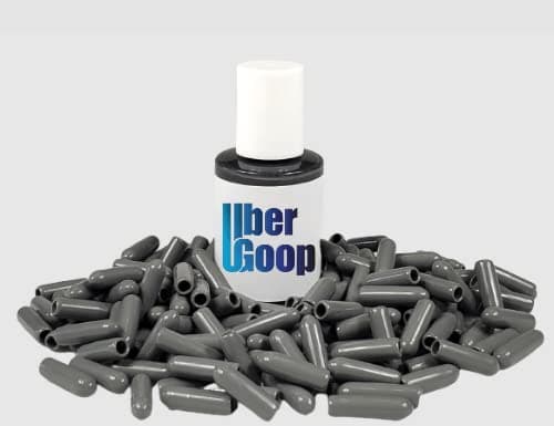(NEW 1oz size) Uber Goop DARK GREY Dishwasher Rack Coating/Glue w/150 caps