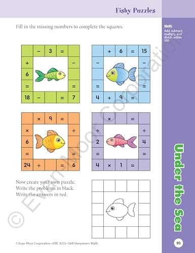 Skill Sharpeners: Math, Grade 3 Workbook