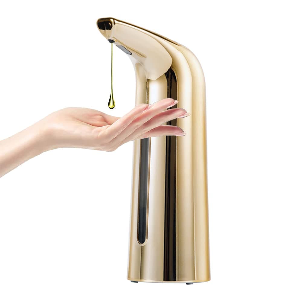 Gold Automatic Soap Dispenser Touchless, Hand Free Soap Dispenser for Kitchen, Touchless Gold Soap Dispenser for Bathroom,Automatic Soap Dispenser 400ml