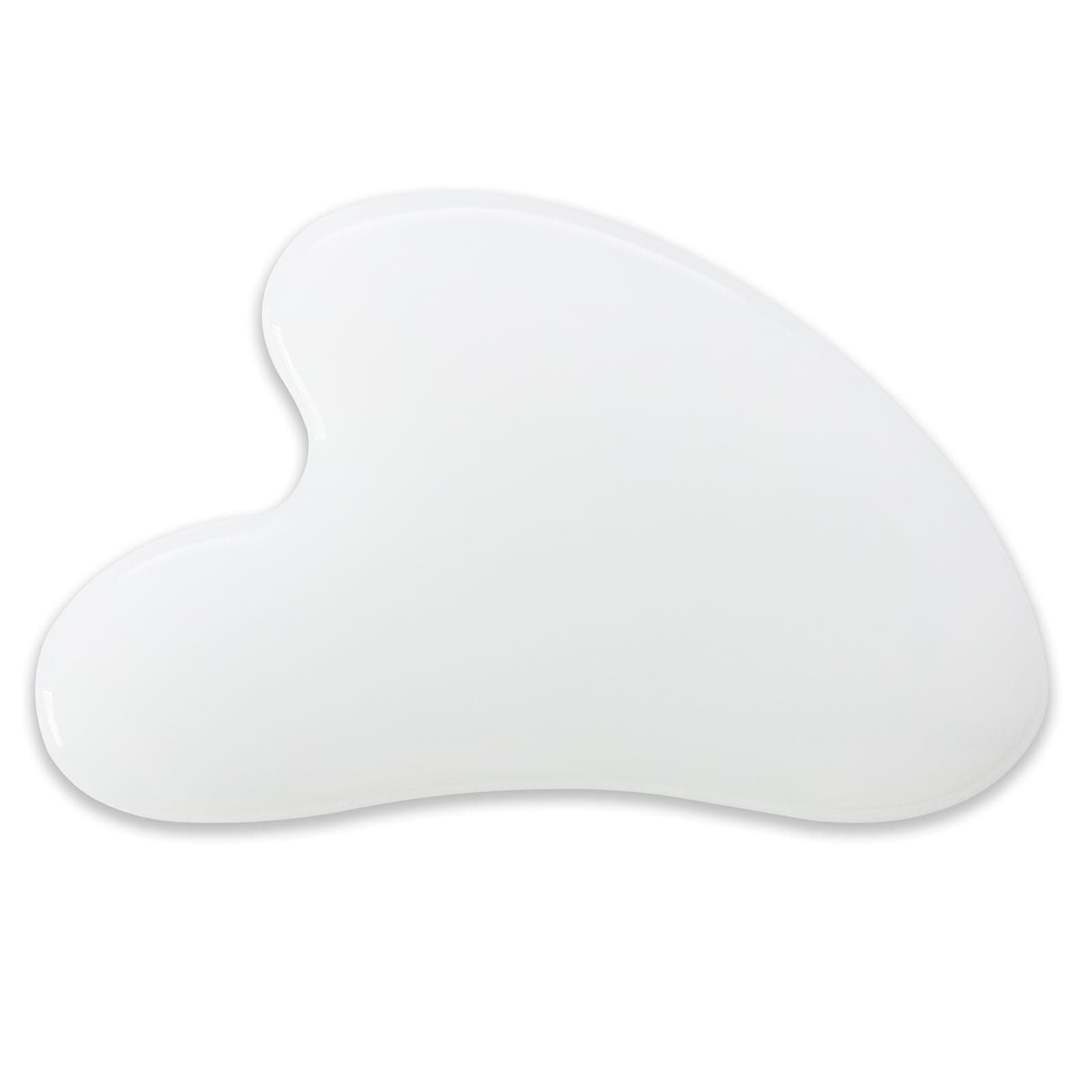 Gua Sha Jade Stone Gua Sha Massage Tool, Guasha Tool for Face and Body Skin Massage. Tools for SPA Acupuncture, Pink Stone for Body Face Neck and Eye, Skin Care Gift for Woman (White)