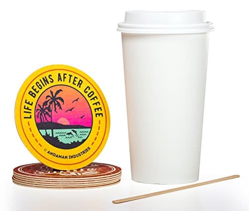 Solo 20 oz Hot Paper Coffee Cups (100ct) Bundle - Cup, Lid, Stir Stick, and Coaster - White, Eco-Friendly, BPA Free, Leak Resistant