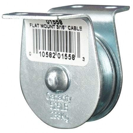 Pulley Block, Wire Rope, 3/16" Max Cable Size, 525 lb. Max Load