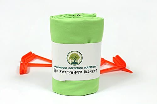 Oversized Beach Blanket with Mesh Storage Bag & 4 Stakes; Extra-Large at 6.3 feet by 5.3 feet, Light Weight, Compact; great as Outdoor Camping Gear, Oversized Mat, Shade Tarp or Picnic Throw