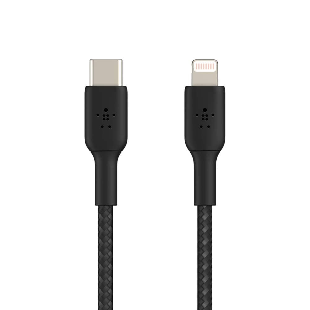 Apple Certified Braided Lightning to USB-C Charge and Sync Data Cables, 3.3 Feet / 1M, Black