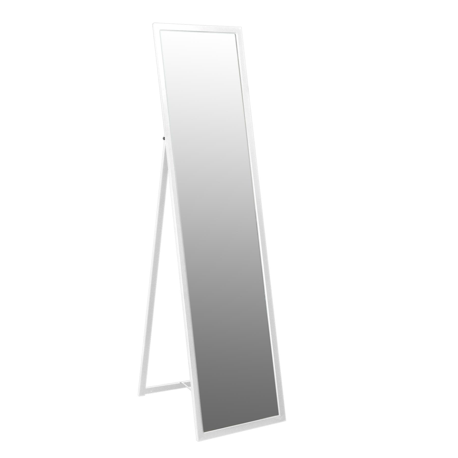 Harbour Housewares Rectangular Full-Length Mirror - 137cm x 35.5cm - White Freestanding Full Length Mirror Bedroom Large Long Tall Floor Mirrors with Metal Frame for Living Room, Bedroom