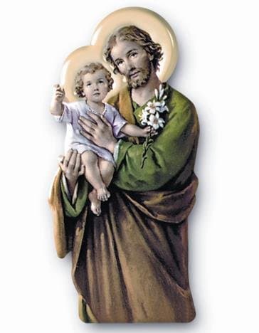 Plaque Saint Joseph Magnetic St Joseph 7cms x 4cms. St Joseph Statue. Saint Joseph Picture. Saint Joseph Pray for Us. Patron Saint of the Family.