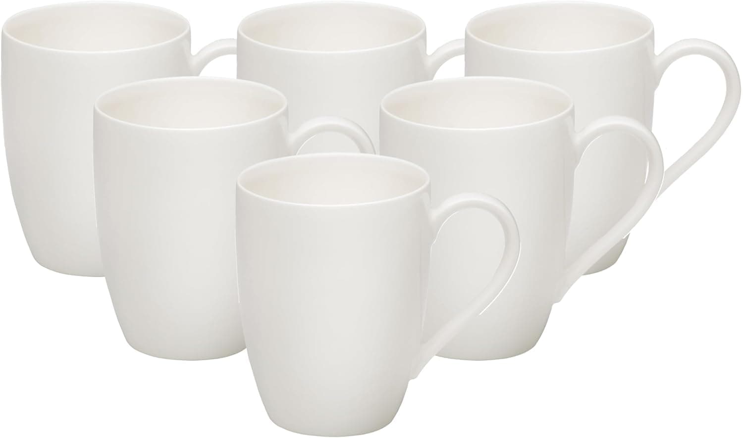 Villeroy & Boch White Vivo Group-Basic Cup Set for Cosy Coffee Enjoyment, Premium Porcelain, Dishwasher Safe, 300 Ml