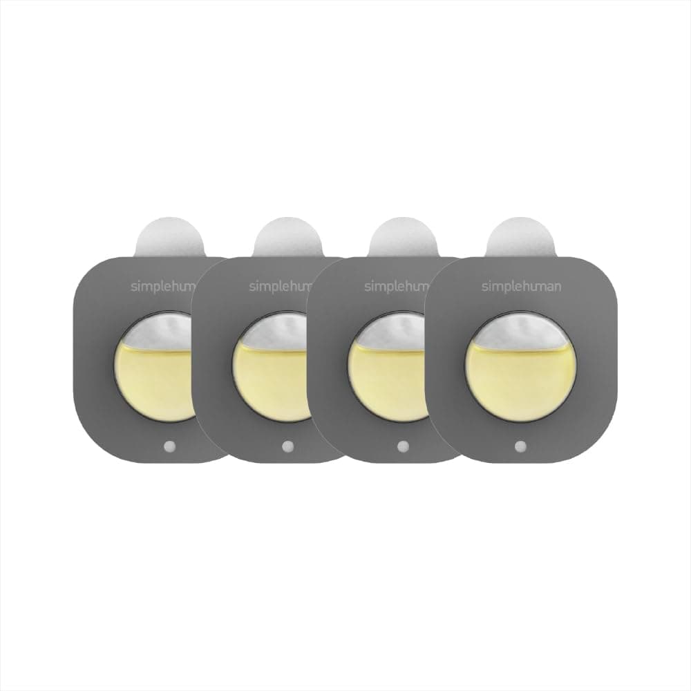 simplehuman Natural Odor Absorption System - 4 Odor Eliminator Pod Refills - Fits Airtight Lid Trash Can