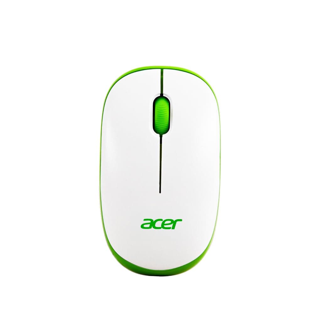 Flow Wireless Mouse | 1600 DPI Optical Sensor | 2.4GHz Wireless with USB Nano Receiver | Ergonomic Lightweight Design | Smooth Tracking for Laptop, PC & Mac – White/Green