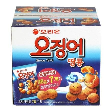 Korean Orion Peanut & Squid Ball Value Pack 1 Box (98g X 7ea) 오징어 땅콩