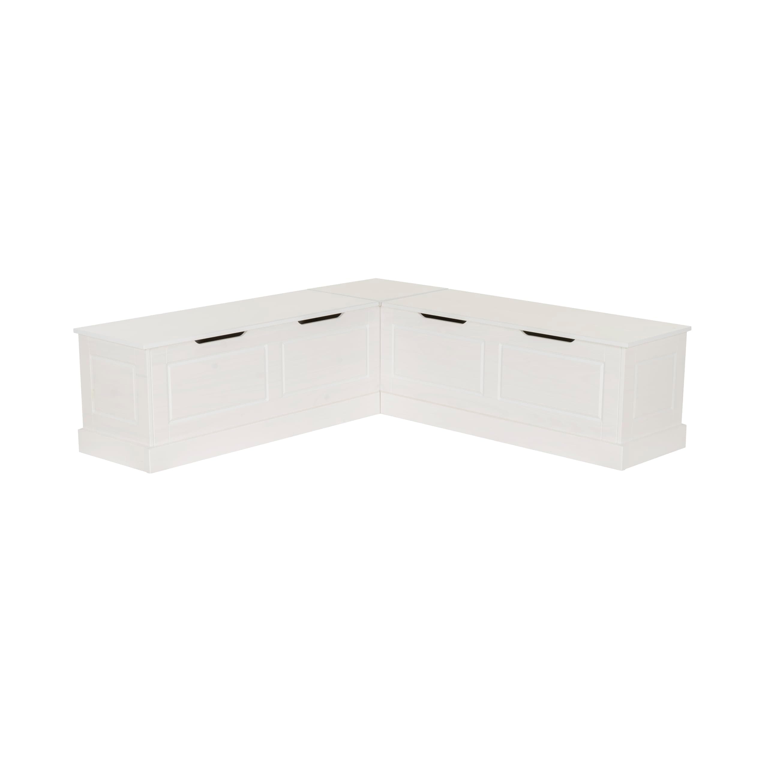 Harris White Backless Nook with Interior Storage by Linon