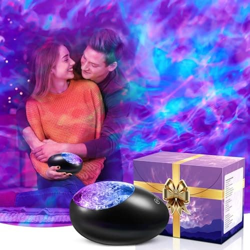 One Fire Gifts Box Galaxy Projector Light with 10 White Noise & Bluetooth Music, Remote Timer Galaxy Lights for Bedroom, Room Decor