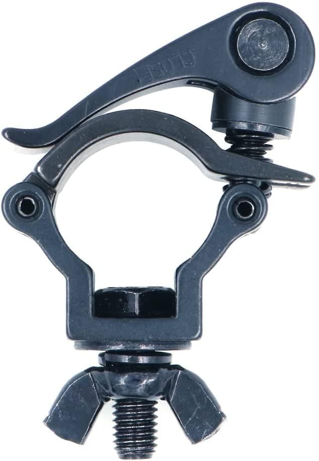 Black Aluminum Mounting Stage Light Clamp for Stage Light Moving Head Light Fits Pipe OD 1.2-1.4inch (32-35mm) Load-bearing 165 lbs/75KG