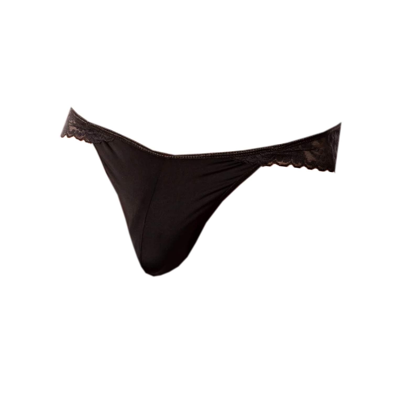 MYZAMen's Nylon Lace Half Coverage Thong Underwear