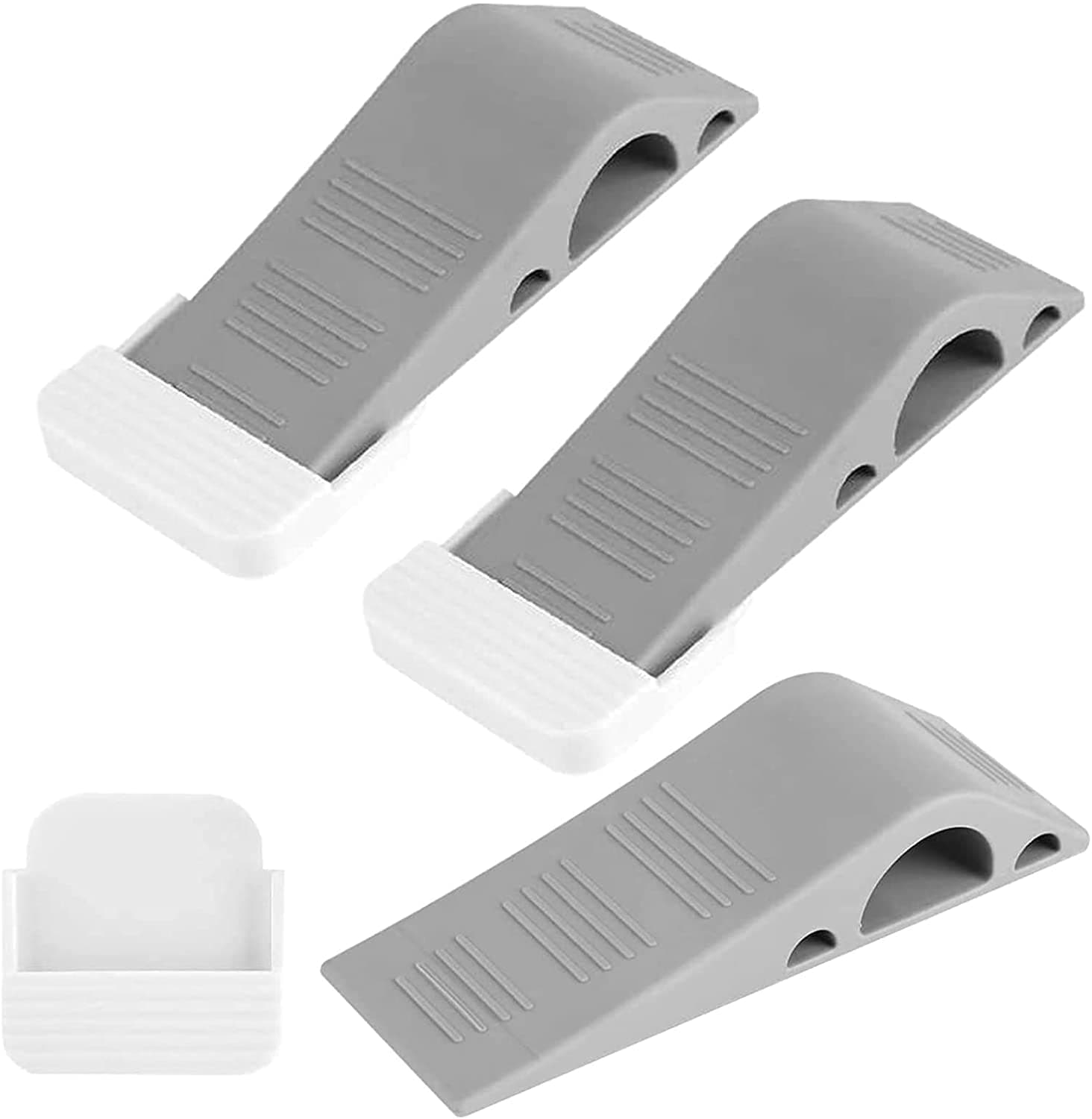 SKY-TOUCH 6 Pieces per Pack Heavy Duty Rubber Door Stoppers, Non-Scratching Door Holder, Anti-Skid Durable Rubber Door Wedges for Home Office and School, Works with All Types of Floor