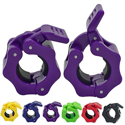 Greententljs Standard Barbell Collar - Quick Release Locking Barbells - 1'' Weight Bar Clamp - Holder Plates Grip Bars (Purple)
