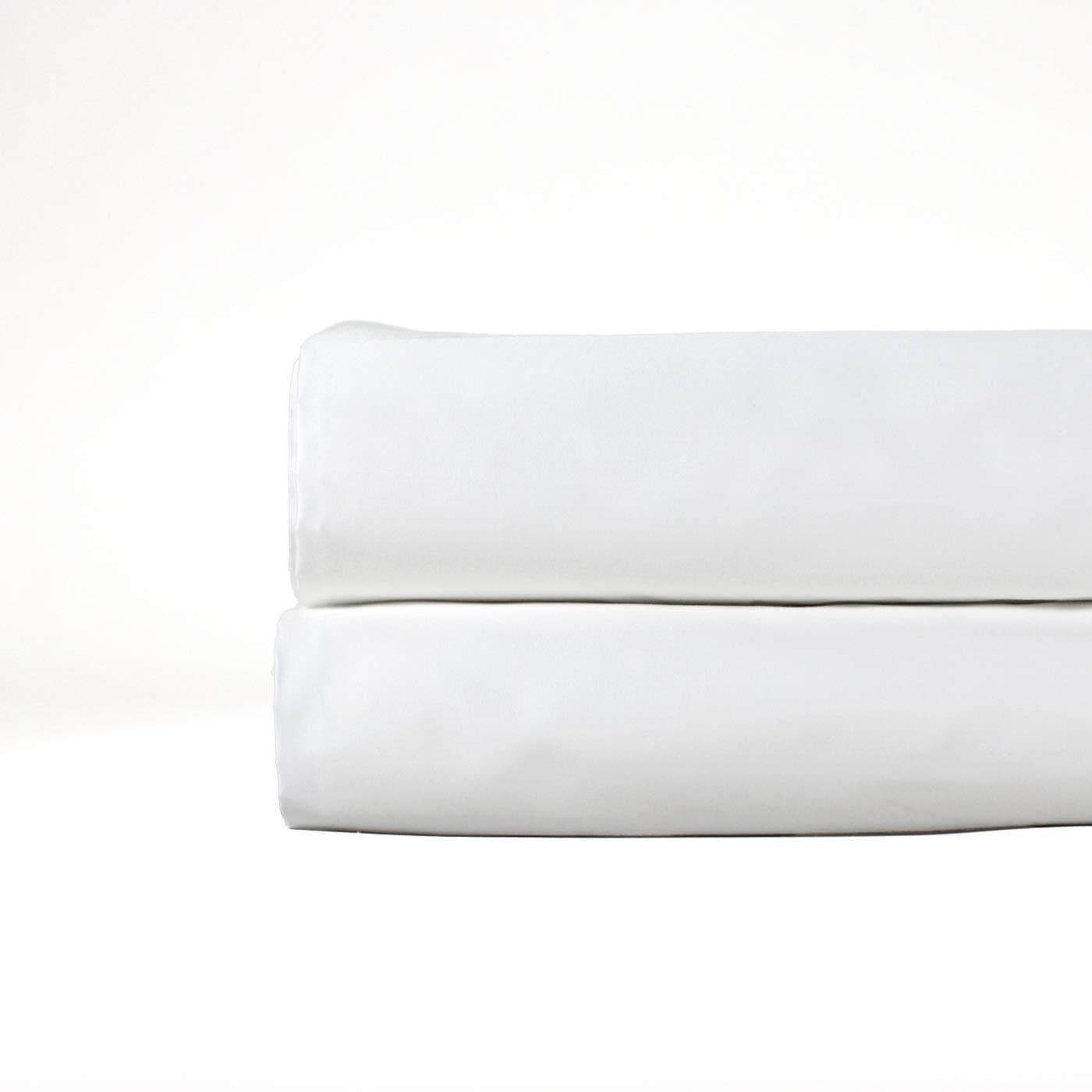 THOMAS LEE 500 Thread-Count Percale, US-Grown Pima Cotton, Classic White, Fitted Bed Sheet - Pure White Queen Fitted Sheet for Bed