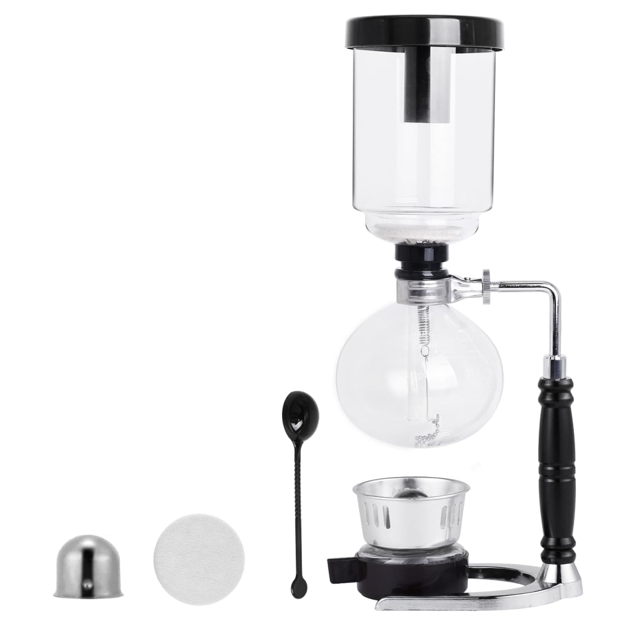 YUCHENGTECH Siphon Coffee Maker 5 Cup Syphon Coffee Makers 600ML Glass Syphon Vacuum Coffee Makers Tabletop Glass Siphon Pot Syphon Vacuum Pot Coffee Maker with Alcohol Burner