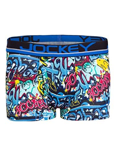 Jockey PB03 Boy's Super Combed Cotton Elastane Stretch Printed Trunk with Front Open Fly and Ultrasoft Waistband (Pack of 2_Colors & Prints May vary)
