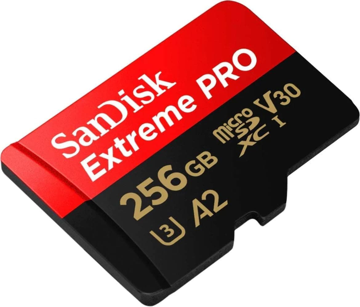 Sandisk Extreme Pro 256 Gb Microsdxc Memory Card + Sd Adapter With A2 App Performance Up To 170 Mb/S, Class 10, U3, V30